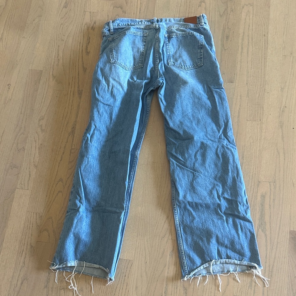 Anine Bing Wide Leg Blue Denim Jeans with Branded Waist Label - Picture 6 of 8